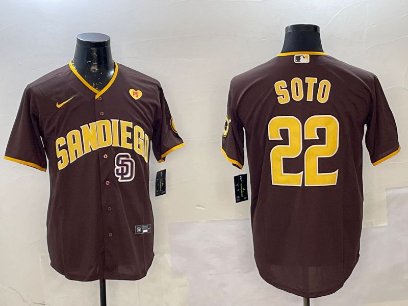 Men San Diego Padres 22 Soto Brown Game 2025 Nike MLB Jersey style 12